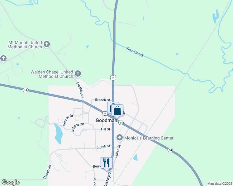 map of restaurants, bars, coffee shops, grocery stores, and more near 94 Goodhaven Drive in Goodman