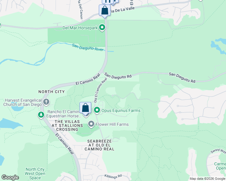 map of restaurants, bars, coffee shops, grocery stores, and more near 4130 Rancho Las Brisas tr in San Diego
