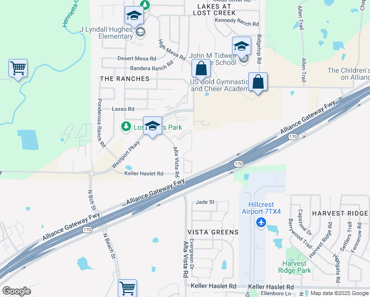 map of restaurants, bars, coffee shops, grocery stores, and more near 13445 Bill Hickock Road in Roanoke