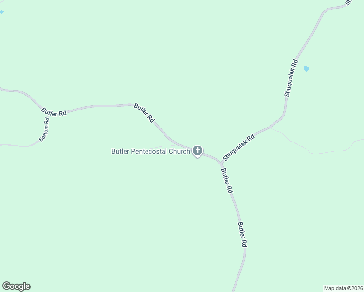 map of restaurants, bars, coffee shops, grocery stores, and more near Butler Road in Shuqualak