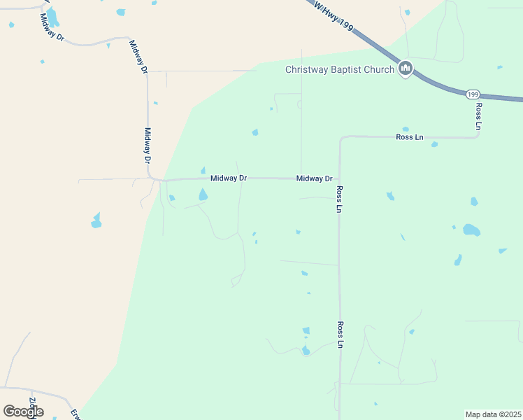 map of restaurants, bars, coffee shops, grocery stores, and more near 405 Midway Drive in Springtown