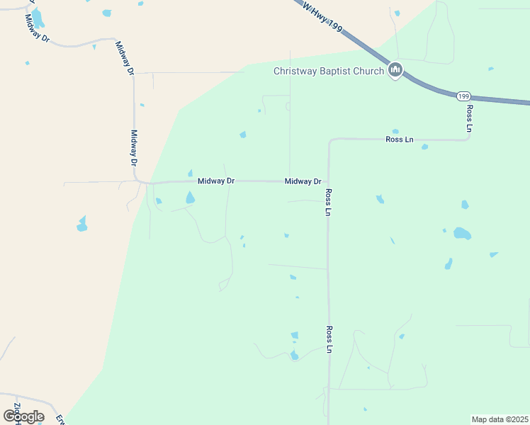 map of restaurants, bars, coffee shops, grocery stores, and more near 405 Midway Drive in Springtown