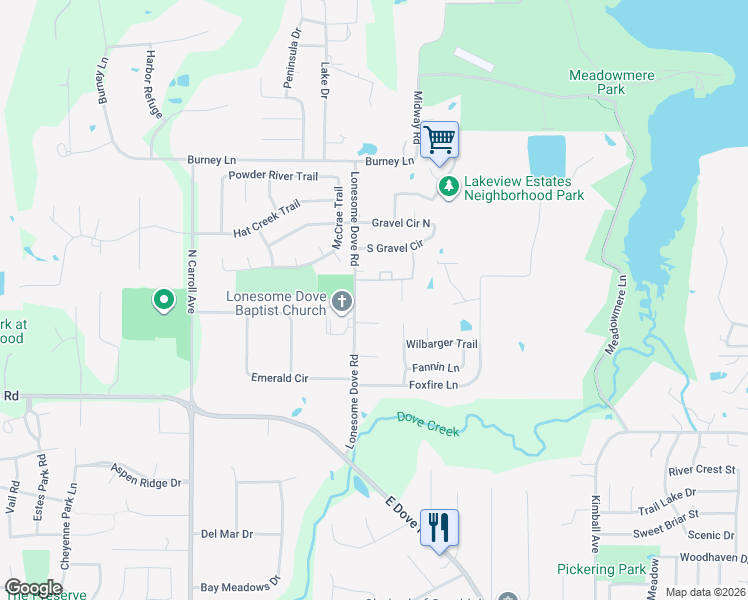 map of restaurants, bars, coffee shops, grocery stores, and more near 2451 Lonesome Dove Rd in Grapevine