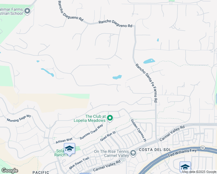 map of restaurants, bars, coffee shops, grocery stores, and more near 6357 Clubhouse Drive in Rancho Santa Fe
