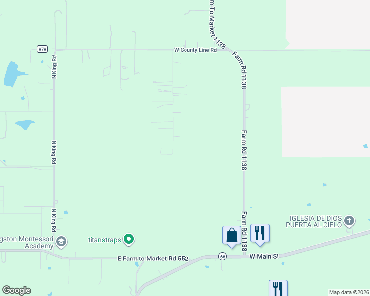 map of restaurants, bars, coffee shops, grocery stores, and more near 655 Northstar Road in Royse City