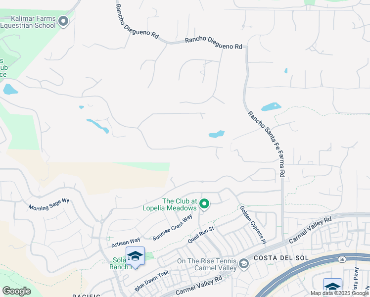 map of restaurants, bars, coffee shops, grocery stores, and more near 6325 Clubhouse Drive in Rancho Santa Fe