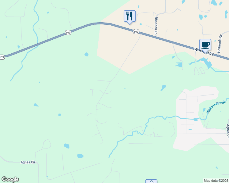 map of restaurants, bars, coffee shops, grocery stores, and more near 116 George Court in Springtown