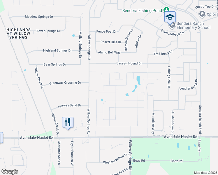 map of restaurants, bars, coffee shops, grocery stores, and more near 1714 Avondale Haslet Road in Haslet