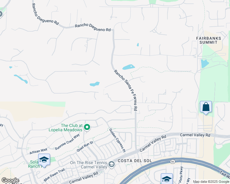 map of restaurants, bars, coffee shops, grocery stores, and more near 6518 Monte Fuego in Del Mar