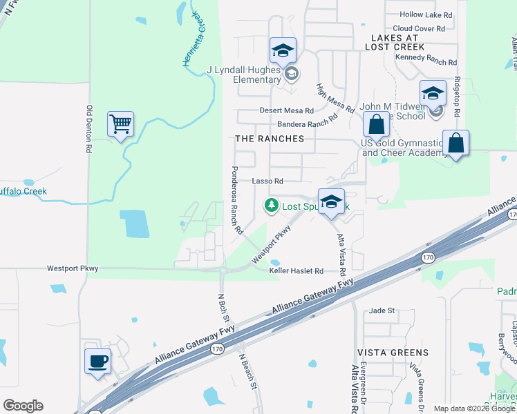 map of restaurants, bars, coffee shops, grocery stores, and more near 13500 Dove Ranch Road in Roanoke