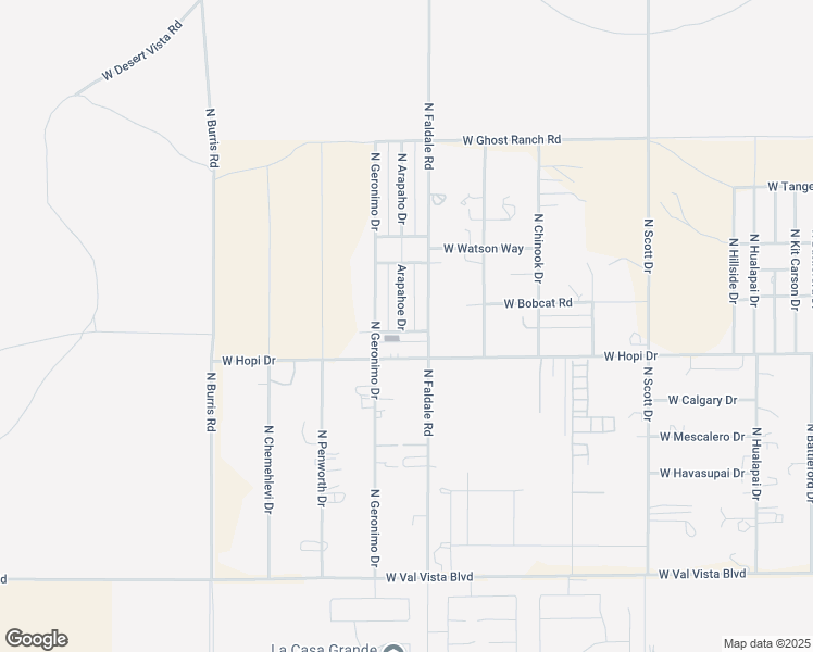 map of restaurants, bars, coffee shops, grocery stores, and more near 10533 North Arapaho Drive in Casa Grande