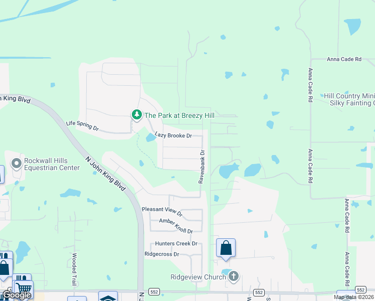 map of restaurants, bars, coffee shops, grocery stores, and more near 1007 Heather Falls Drive in Rockwall