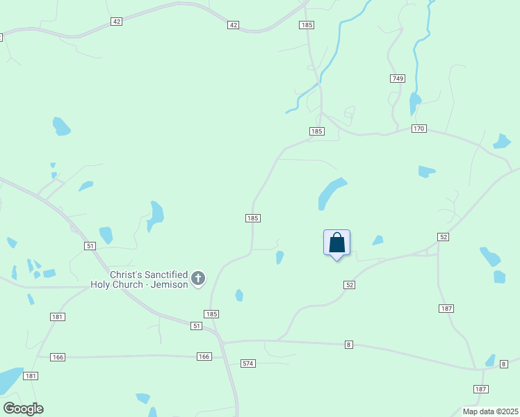 map of restaurants, bars, coffee shops, grocery stores, and more near 526 County Road 185 in Jemison