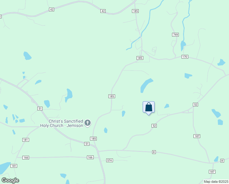 map of restaurants, bars, coffee shops, grocery stores, and more near 526 County Road 185 in Jemison
