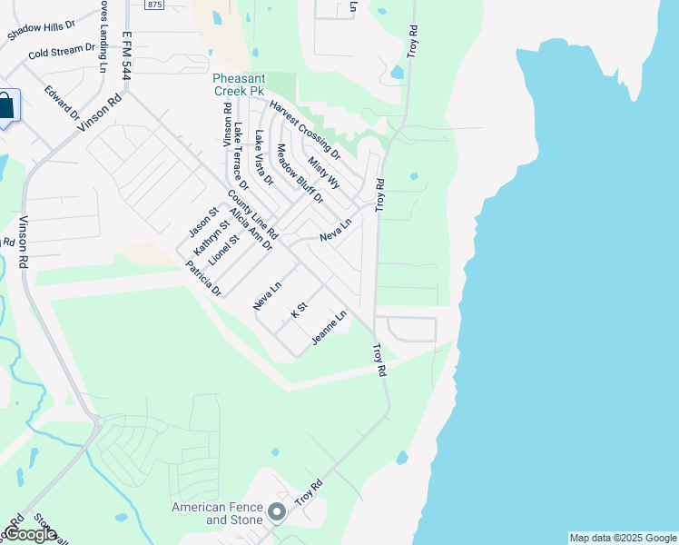 map of restaurants, bars, coffee shops, grocery stores, and more near 2311-2353 County Line Road in Wylie