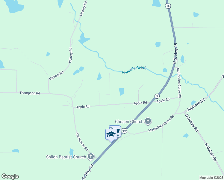 map of restaurants, bars, coffee shops, grocery stores, and more near 70 Applewood Lane in Meansville