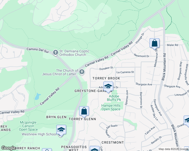 map of restaurants, bars, coffee shops, grocery stores, and more near 8556 Celtic Court in San Diego