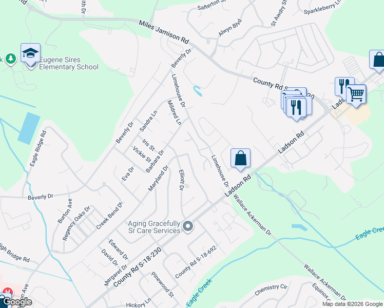 map of restaurants, bars, coffee shops, grocery stores, and more near 1130 Maryland Drive in Ladson