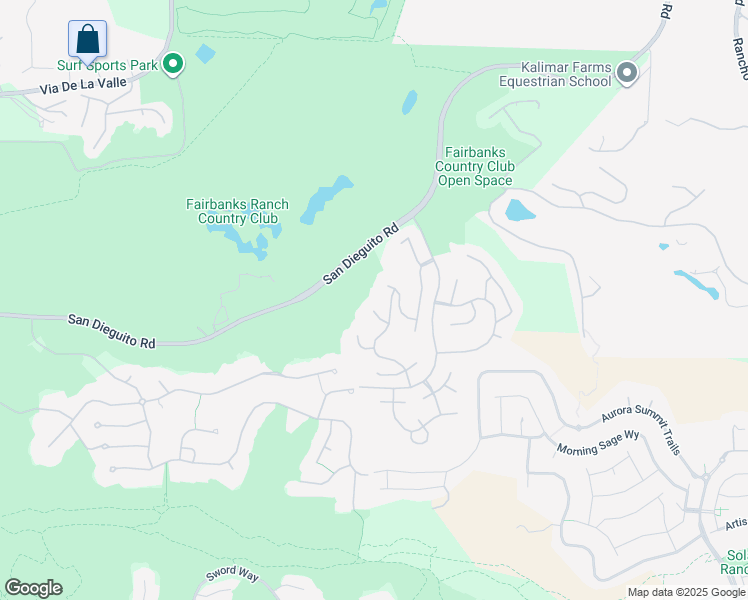 map of restaurants, bars, coffee shops, grocery stores, and more near 5149 Saddlery Square in San Diego