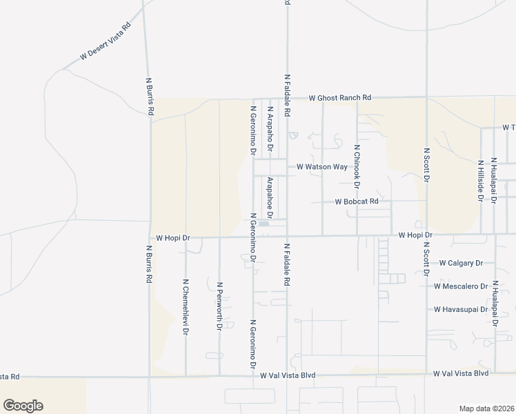 map of restaurants, bars, coffee shops, grocery stores, and more near 10587 North Geronimo Drive in Casa Grande