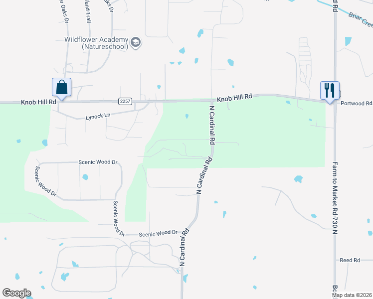 map of restaurants, bars, coffee shops, grocery stores, and more near 2756 North Cardinal Road in Azle
