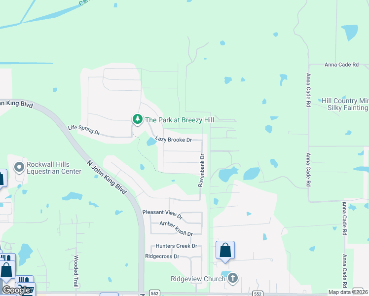 map of restaurants, bars, coffee shops, grocery stores, and more near 1007 Heather Falls Drive in Rockwall