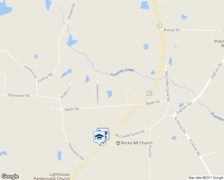 map of restaurants, bars, coffee shops, grocery stores, and more near 600 Apple Road in Meansville