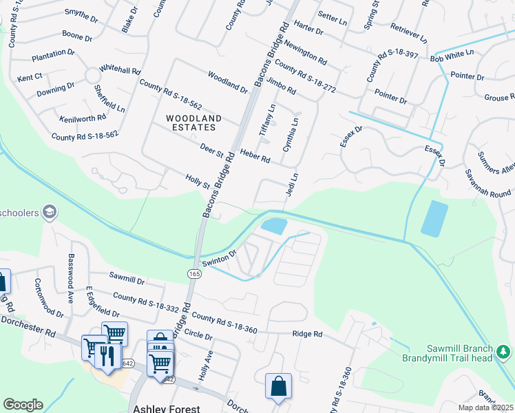 map of restaurants, bars, coffee shops, grocery stores, and more near 100 Magwood Drive in Summerville