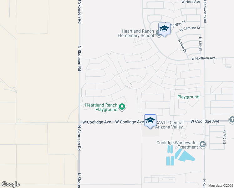 map of restaurants, bars, coffee shops, grocery stores, and more near 2146 West Roosevelt Avenue in Coolidge