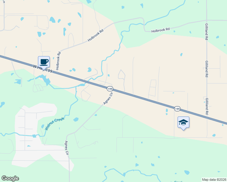 map of restaurants, bars, coffee shops, grocery stores, and more near 3440 West Highway 199 in Springtown
