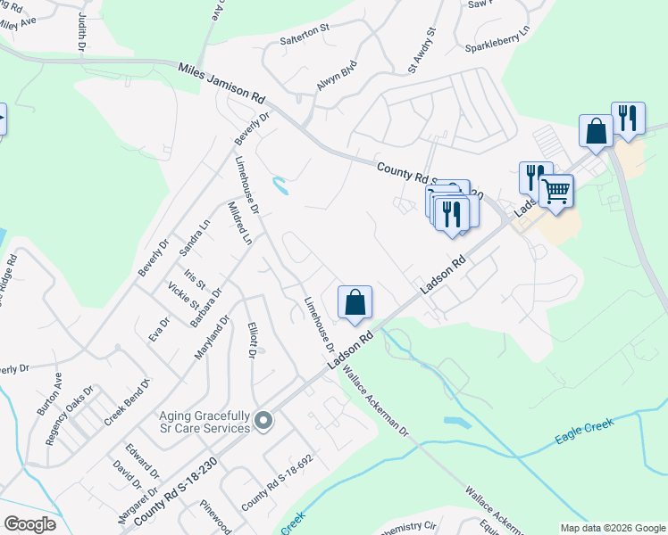 map of restaurants, bars, coffee shops, grocery stores, and more near 196 2 Pond Loop in Ladson