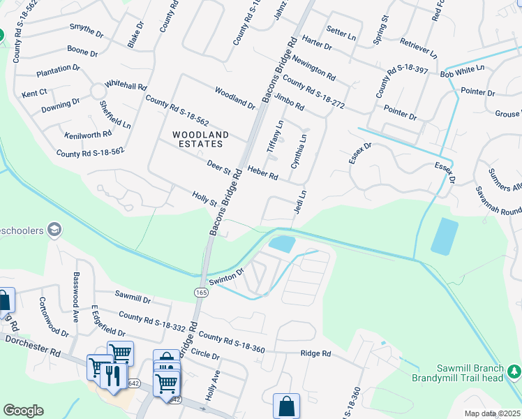 map of restaurants, bars, coffee shops, grocery stores, and more near 120 Langley Drive in Summerville