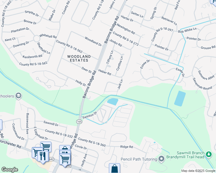 map of restaurants, bars, coffee shops, grocery stores, and more near 120 Langley Drive in Summerville