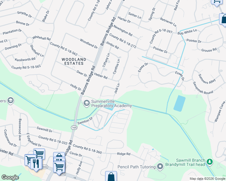 map of restaurants, bars, coffee shops, grocery stores, and more near 103 Langley Drive in Summerville