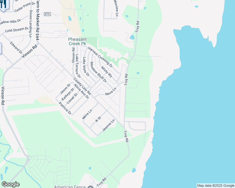map of restaurants, bars, coffee shops, grocery stores, and more near 3017 Meadow Bluff Drive in Wylie