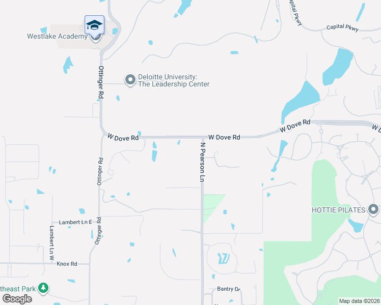 map of restaurants, bars, coffee shops, grocery stores, and more near 2810 Dove Road in Westlake