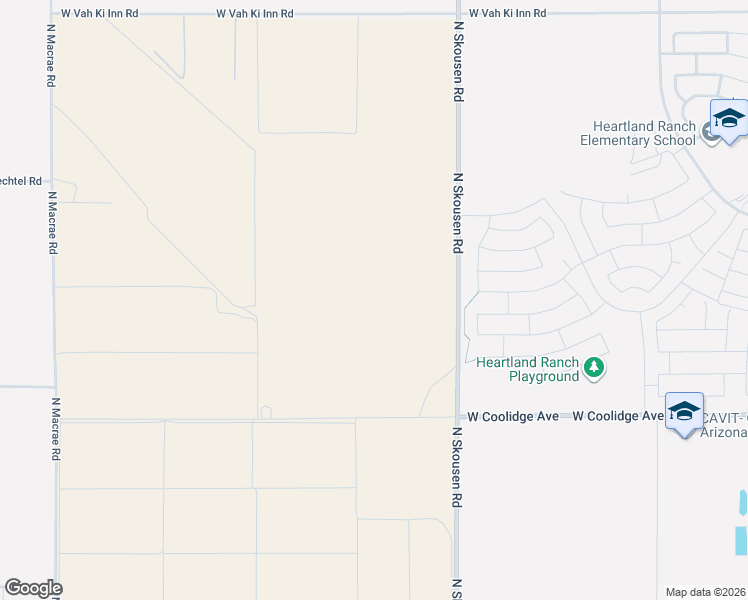 map of restaurants, bars, coffee shops, grocery stores, and more near 472 North Skousen Road in Coolidge