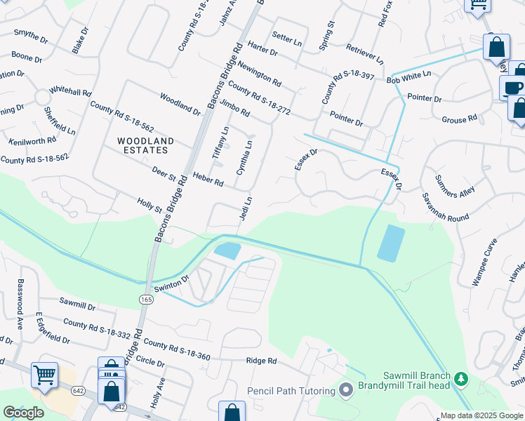 map of restaurants, bars, coffee shops, grocery stores, and more near 116 Barrington Court in Summerville