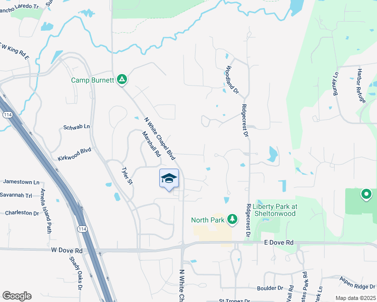 map of restaurants, bars, coffee shops, grocery stores, and more near 136 Sweet Street in Southlake