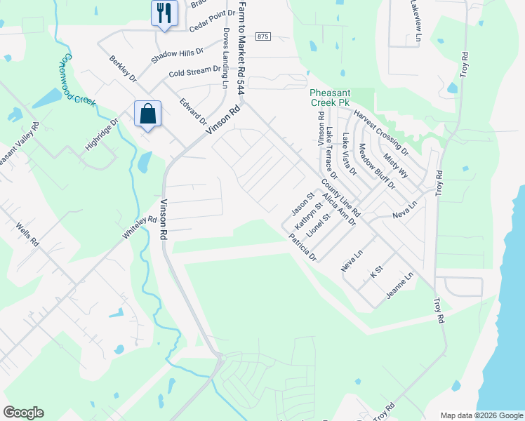 map of restaurants, bars, coffee shops, grocery stores, and more near 47 Sapphire Drive in Wylie