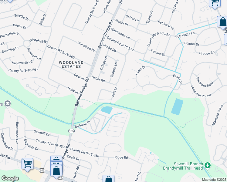 map of restaurants, bars, coffee shops, grocery stores, and more near 100 Langley Drive in Summerville