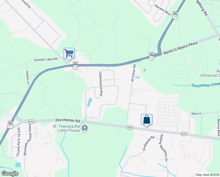 map of restaurants, bars, coffee shops, grocery stores, and more near 168 Highwoods Plantation Avenue in Summerville