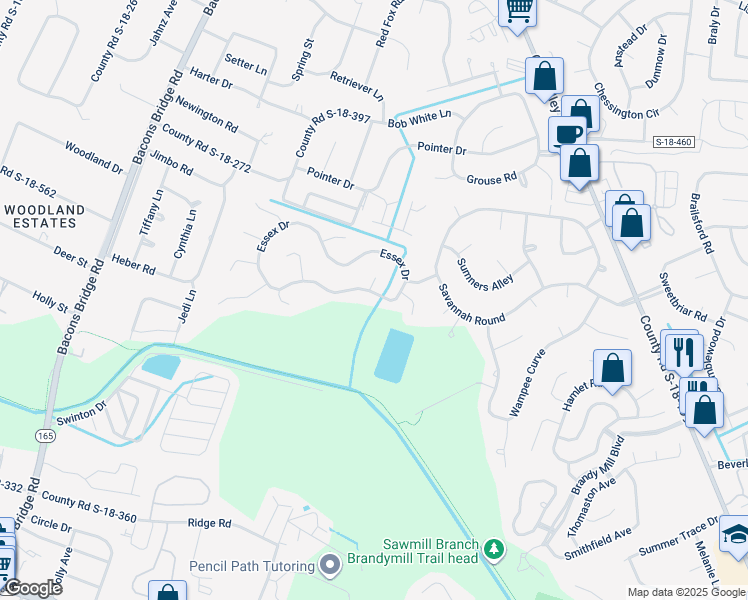 map of restaurants, bars, coffee shops, grocery stores, and more near 902 Essex Drive in Summerville