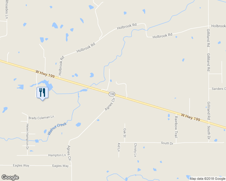 map of restaurants, bars, coffee shops, grocery stores, and more near 3440 West Highway 199 in Springtown