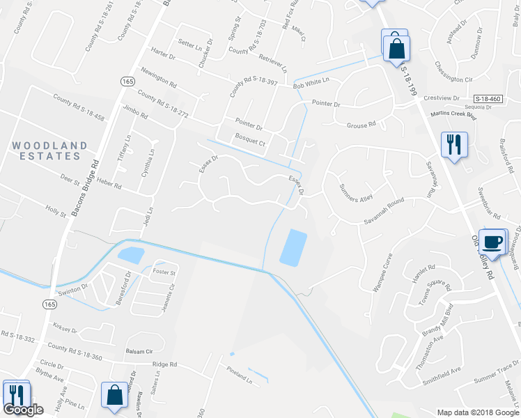 map of restaurants, bars, coffee shops, grocery stores, and more near 812 Essex Drive in Summerville