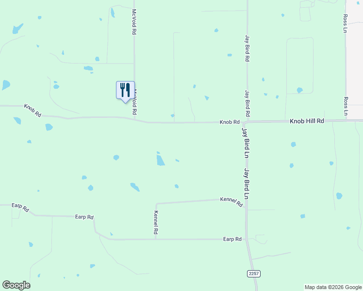 map of restaurants, bars, coffee shops, grocery stores, and more near 4540 Knob Road in Springtown