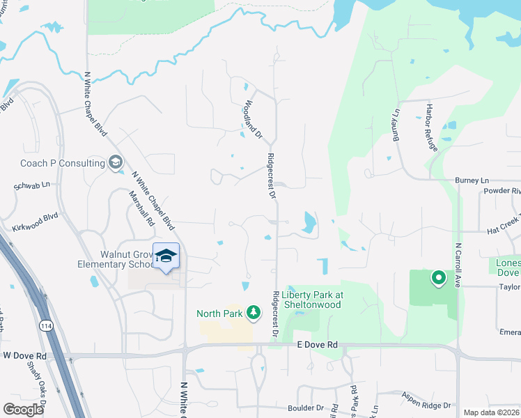 map of restaurants, bars, coffee shops, grocery stores, and more near 325 Oak Pointe Lane in Southlake