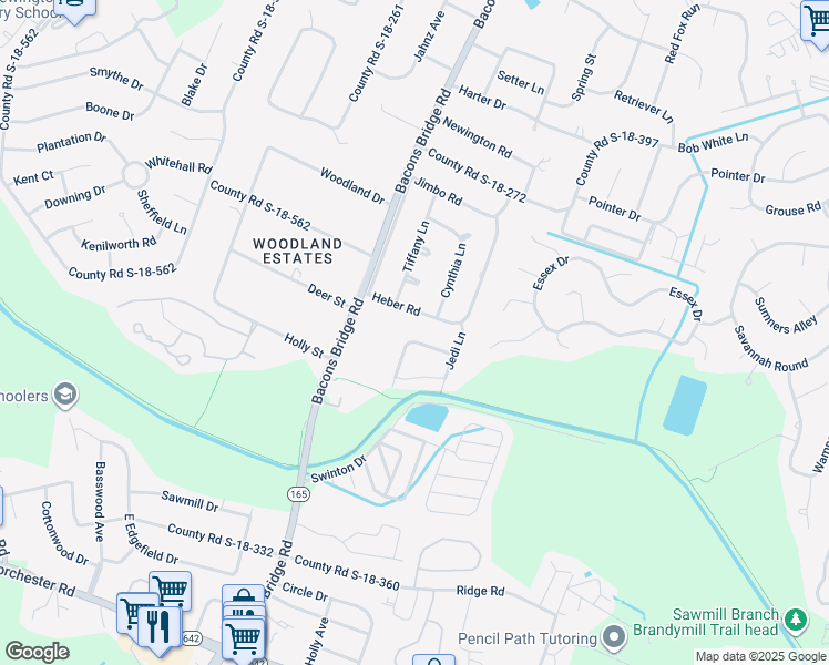 map of restaurants, bars, coffee shops, grocery stores, and more near 120 Langley Drive in Summerville