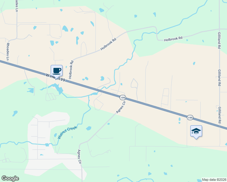 map of restaurants, bars, coffee shops, grocery stores, and more near 3452 West Highway 199 in Springtown