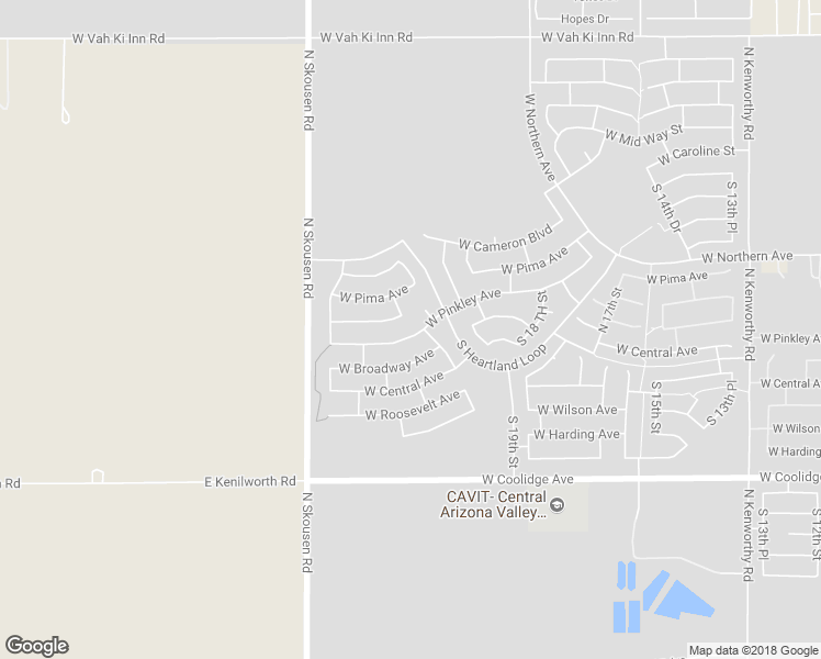 map of restaurants, bars, coffee shops, grocery stores, and more near 2154 West Pinkley Avenue in Coolidge